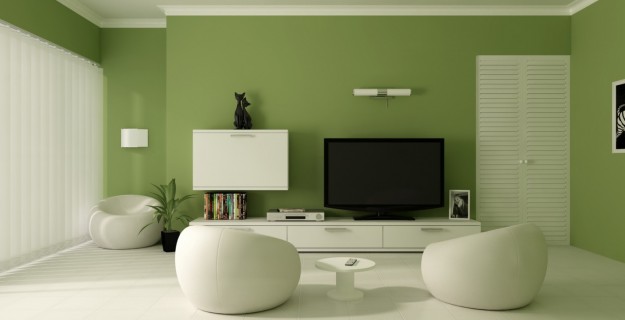 Dipingere le pareti del soggiorno verde