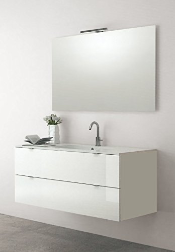 Specchio bagno contenitore con illuminazione led e presa cm.120x67x15