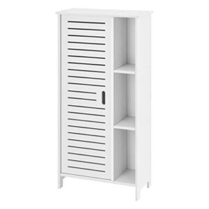 Armadietto Pensile Da Bagno Con Specchi E Ripiano Aperto – 58x56x13 Cm, Bianco, 2 Ante, MDF, Montaggio A Muro
